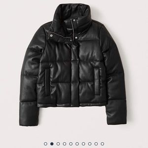 Abercrombie Vegan Leather Puffer Jacket